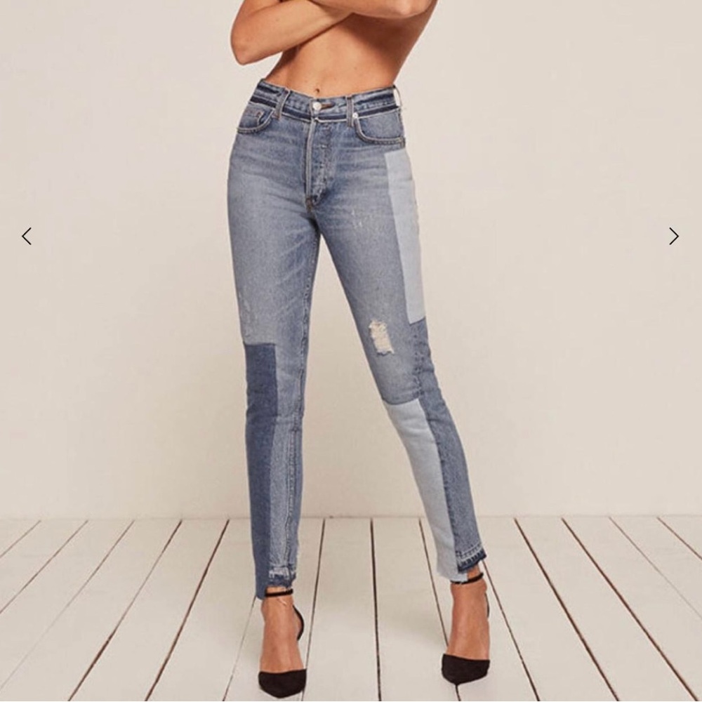 NEW w/tags Reformation skinny patch jeans